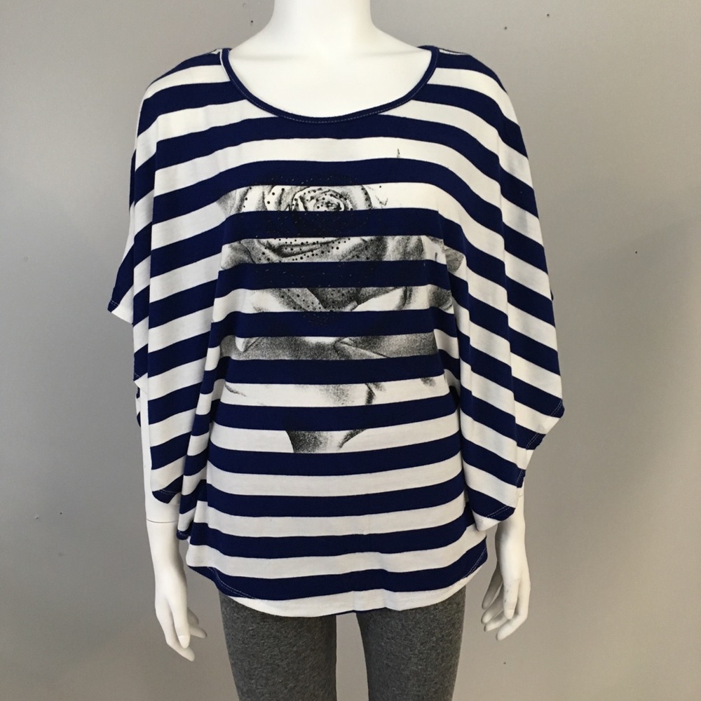 Candy Couture Rose Graphic Poncho Shirt